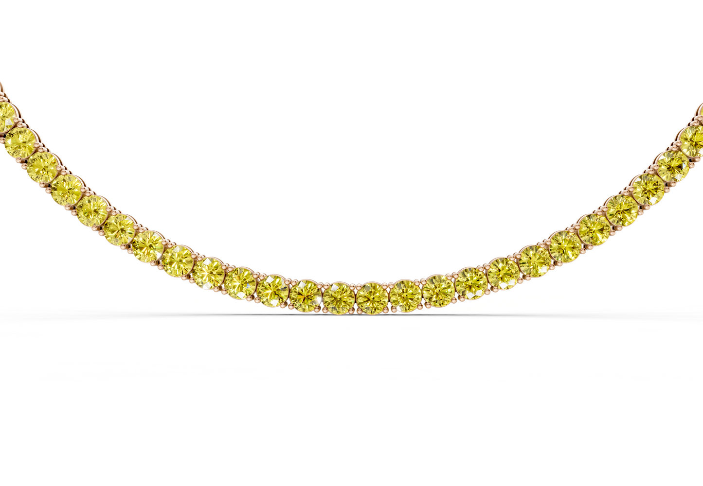 12 Ctw Classic Yellow Diamond Tennis Necklace