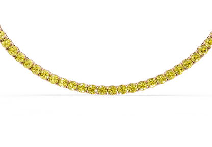 21 Ctw Classic Yellow Diamond Tennis Necklace