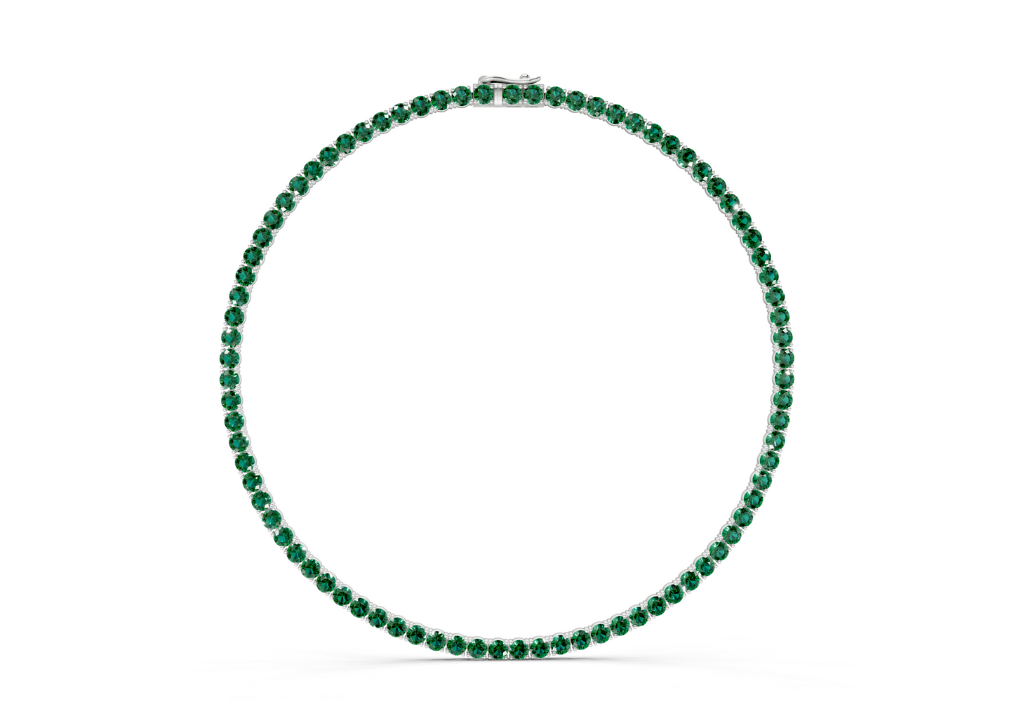 5 Ctw Petite Classic Emerald Gemstone Tennis Necklace