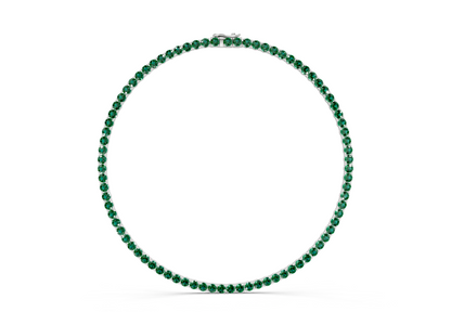5 Ctw Petite Classic Emerald Gemstone Tennis Necklace