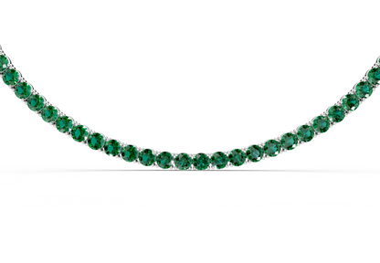 4 Ctw Petite Classic Emerald Gemstone Tennis Necklace