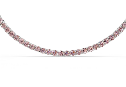 7 Ctw Classic Pink Diamond Tennis Necklace