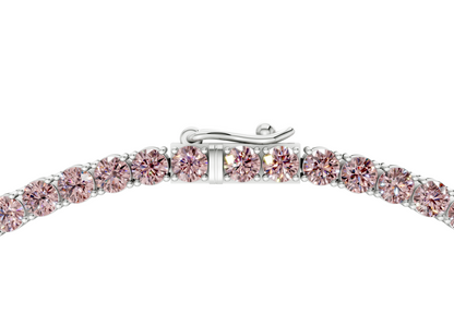 15 Ctw Classic Pink Diamond Tennis Necklace