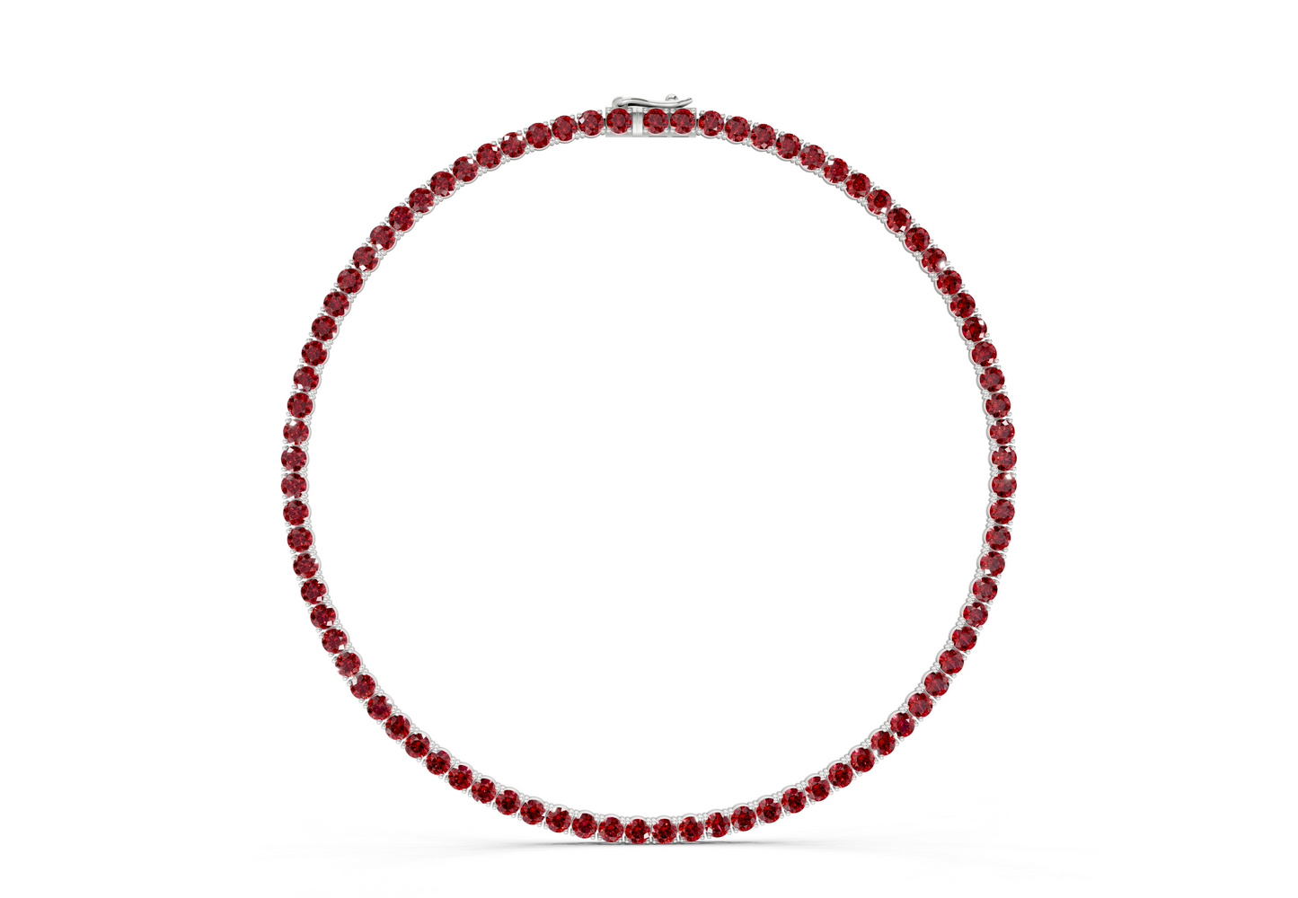 34 Ctw Classic Ruby Gemstone Tennis Necklace