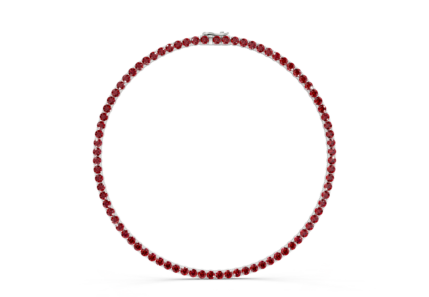 7 Ctw Classic Ruby Gemstone Tennis Necklace