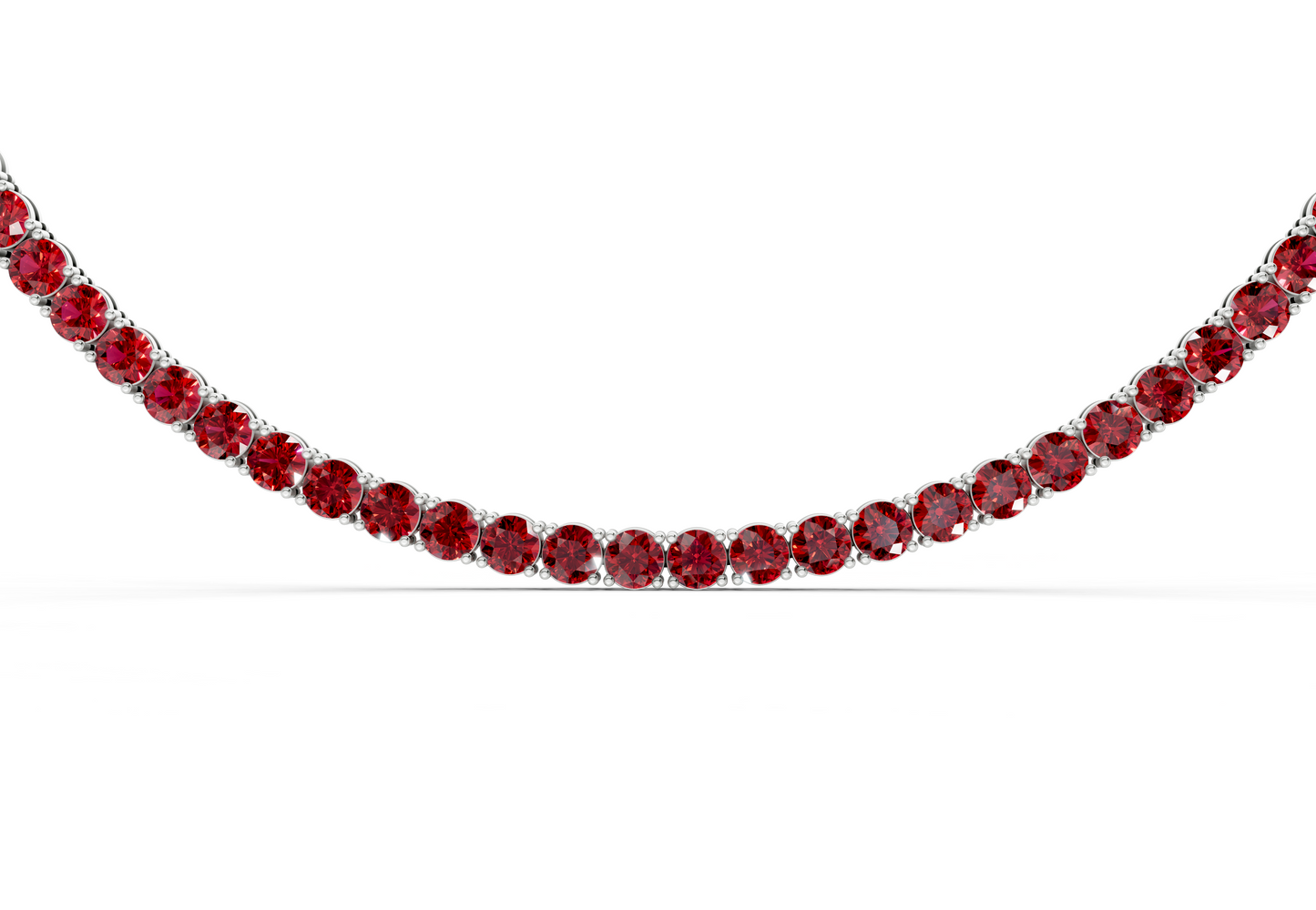 3 Ctw Petite Classic Ruby Gemstone Tennis Necklace