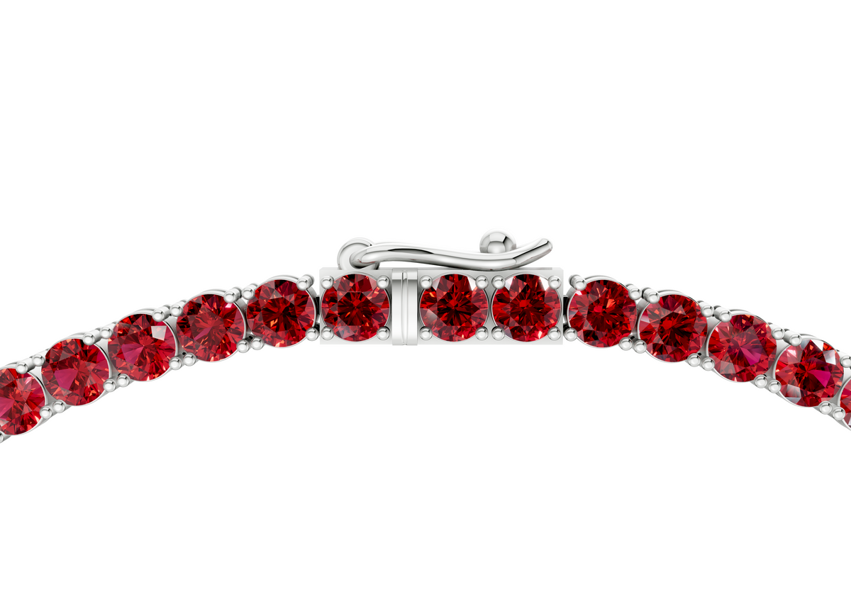 7 Ctw Classic Ruby Gemstone Tennis Necklace