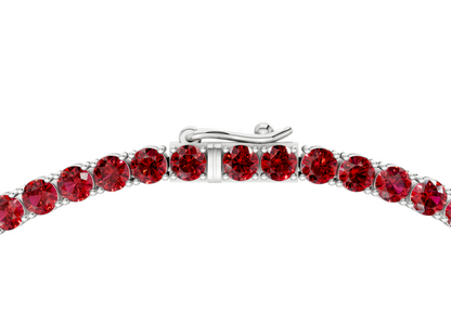 4 Ctw Petite Classic Ruby Gemstone Tennis Necklace