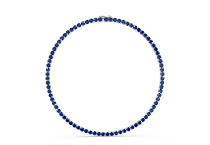 65 Ctw Classic Sapphire Gemstone Tennis Necklace