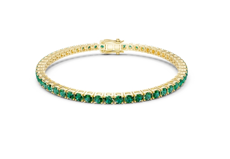 14 Ctw Classic Emerald Gemstone Tennis Bracelet