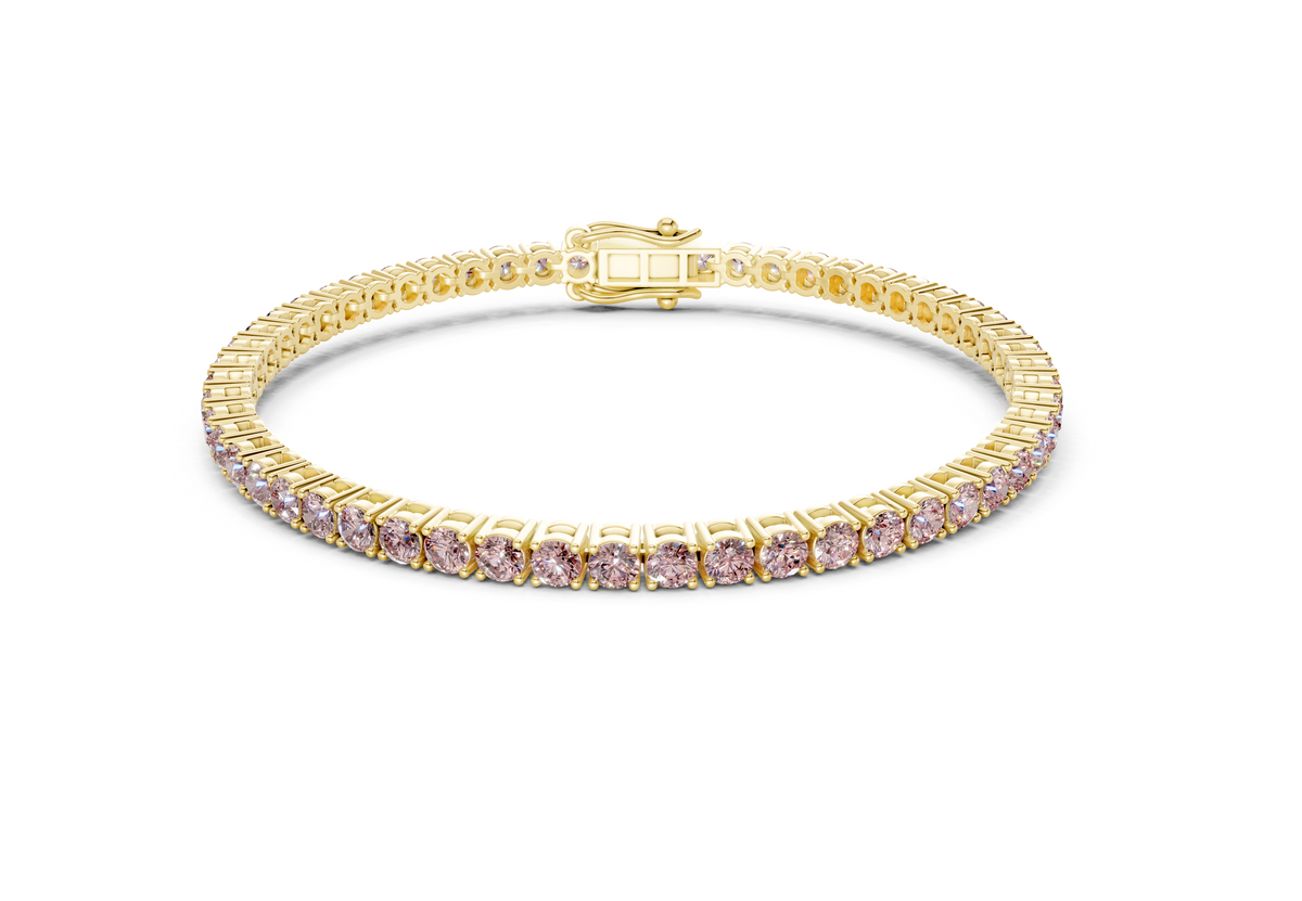 18 Ctw Classic Pink Diamond Tennis Bracelet
