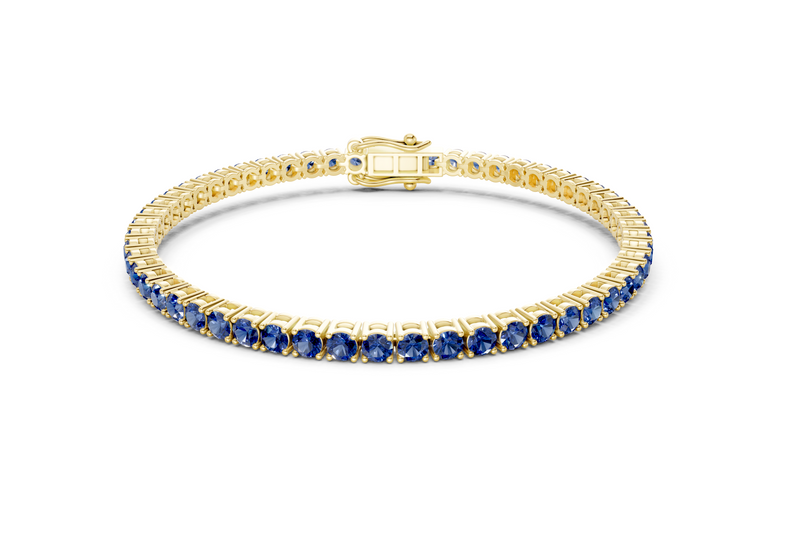 14 Ctw Classic Sapphire Gemstone Tennis Bracelet