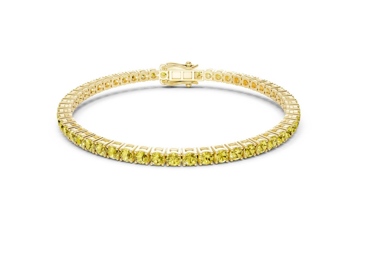 12 Ctw Classic Yellow Diamond Tennis Bracelet