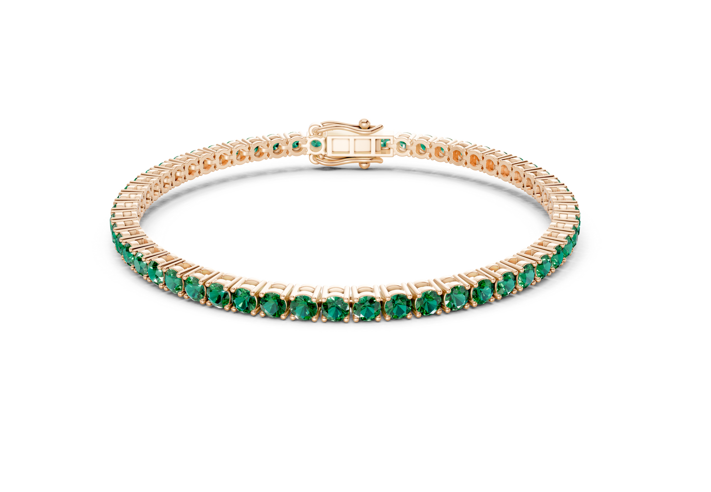 3 Ctw Petite Classic Emerald Gemstone Tennis Bracelet