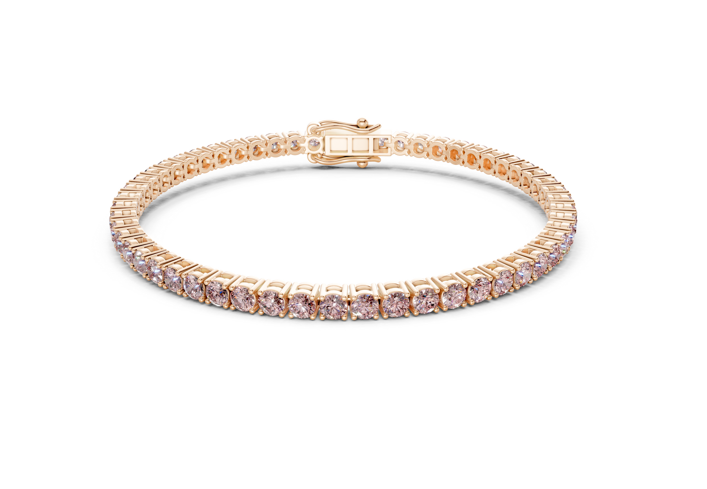 28 Ctw Classic Pink Diamond Tennis Bracelet