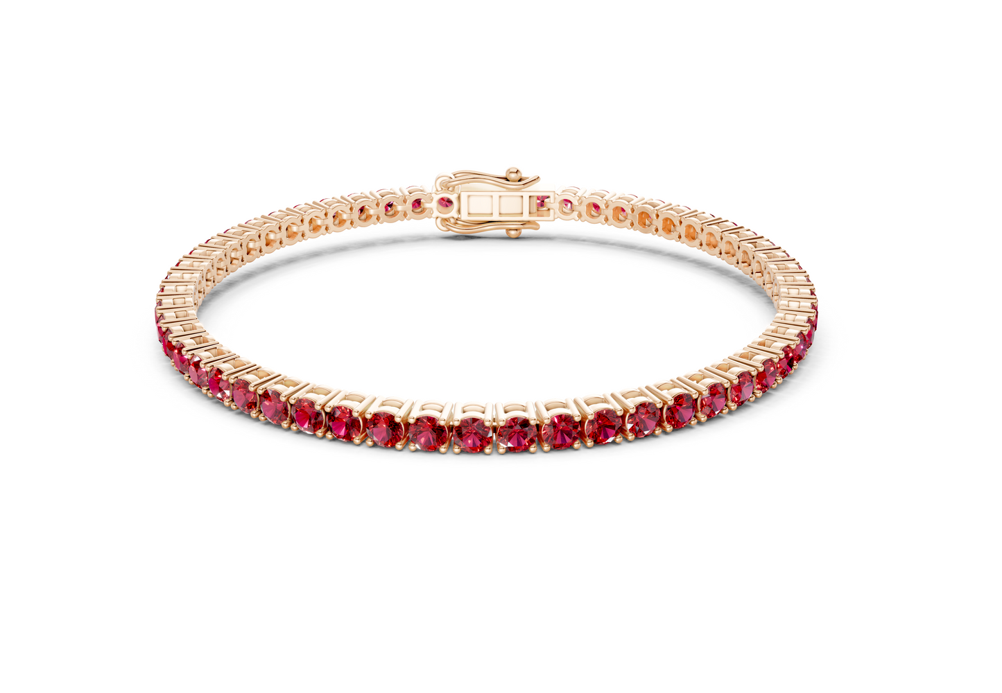 18 Ctw Classic Ruby Gemstone Tennis Bracelet