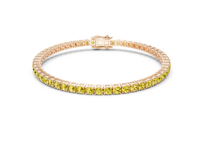 24 Ctw Classic Yellow Diamond Tennis Bracelet