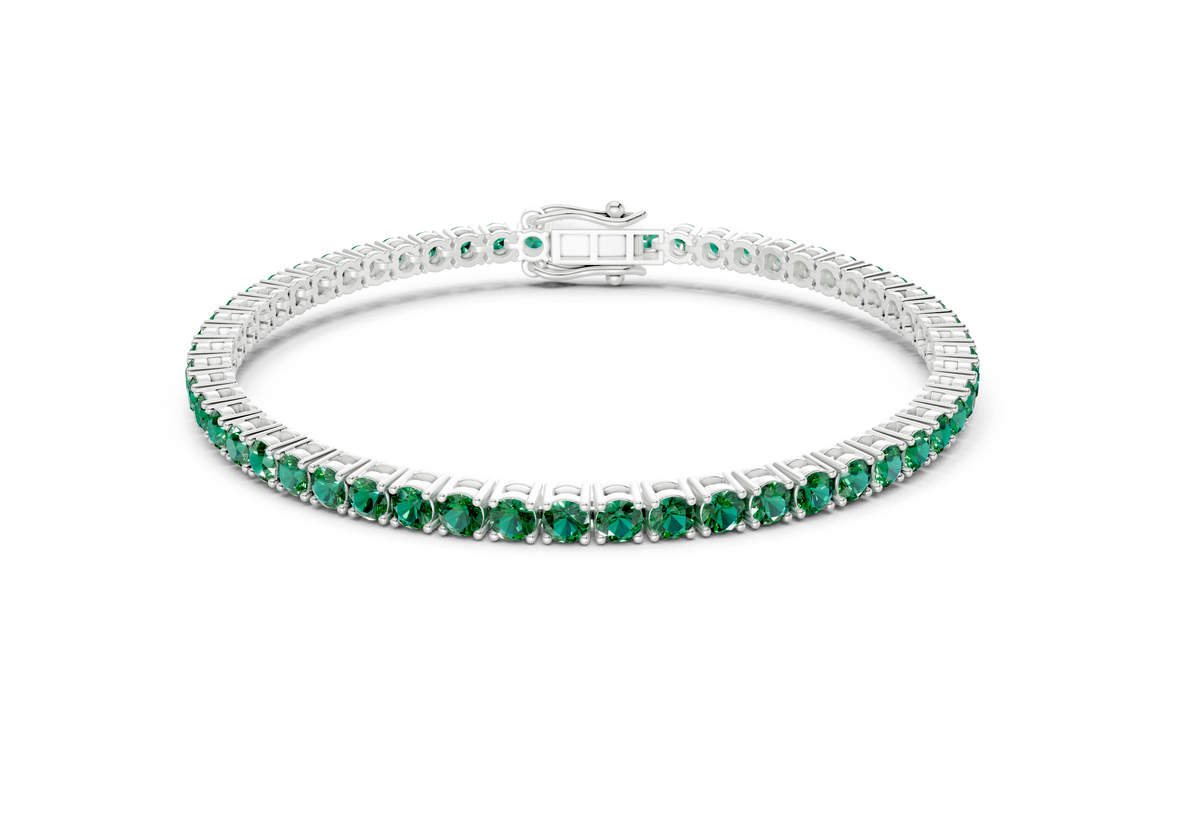 3 Ctw Petite Classic Emerald Gemstone Tennis Bracelet