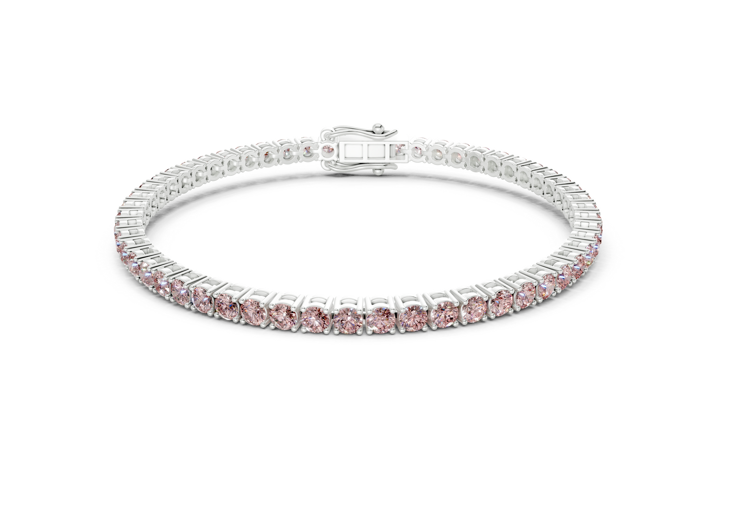 10 Ctw Classic Pink Diamond Tennis Bracelet