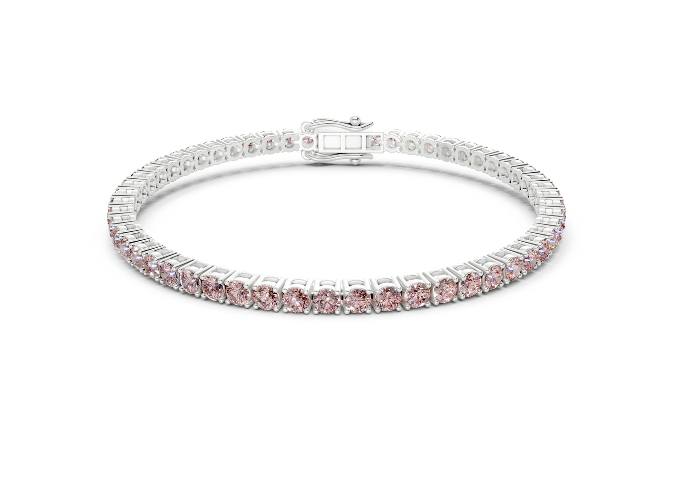 18 Ctw Classic Pink Diamond Tennis Bracelet