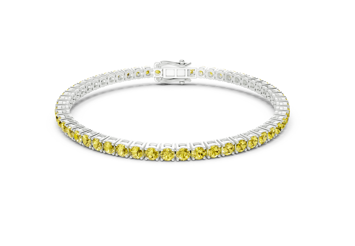 14 Ctw Classic Yellow Diamond Tennis Bracelet