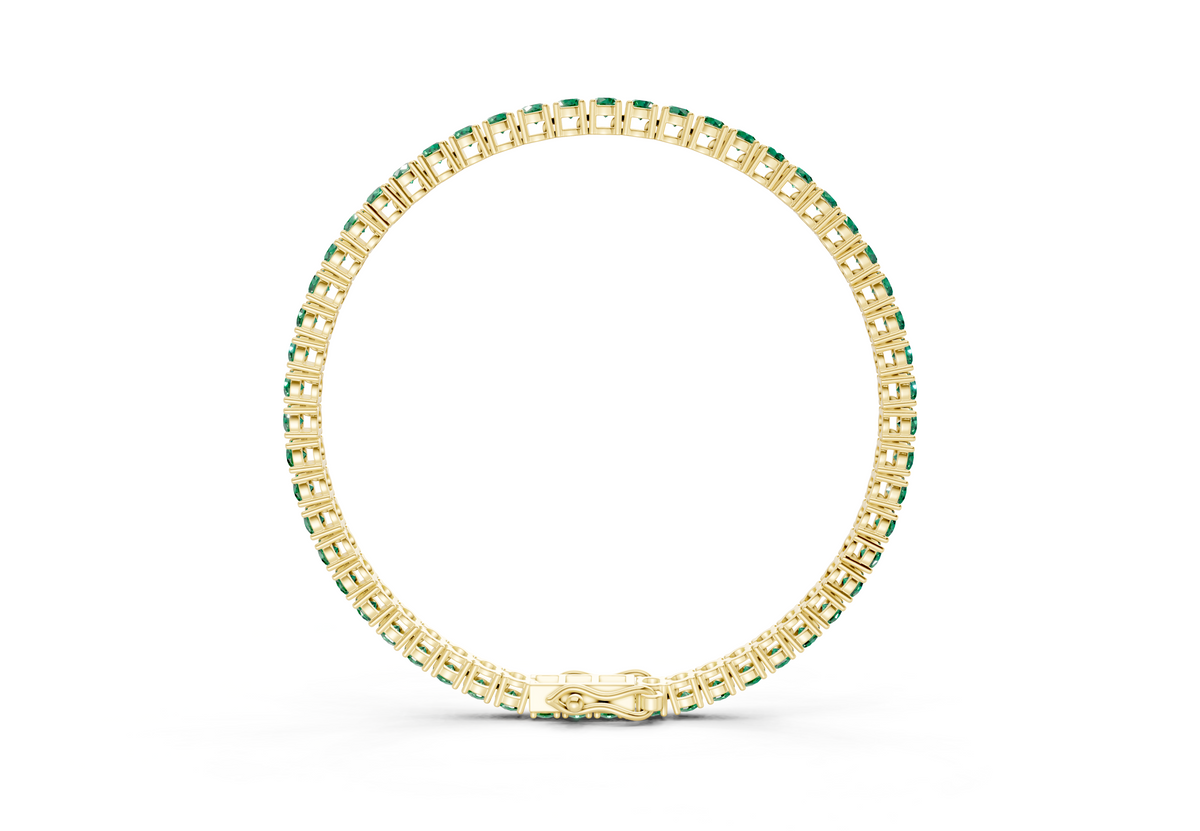 14 Ctw Classic Emerald Gemstone Tennis Bracelet