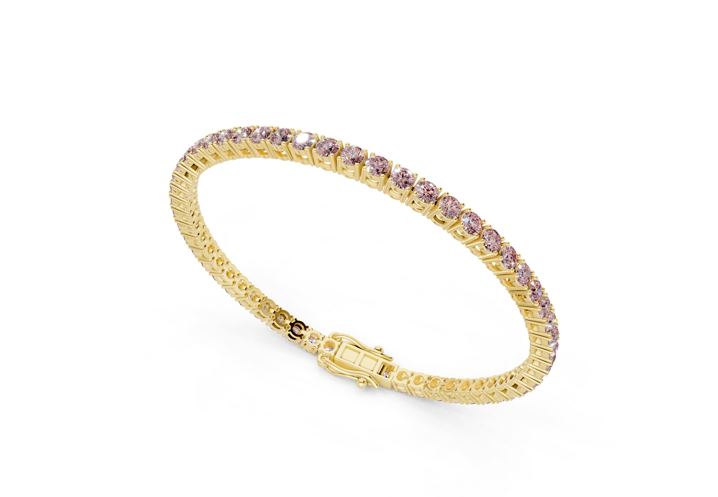 7 Ctw Classic Pink Diamond Tennis Bracelet
