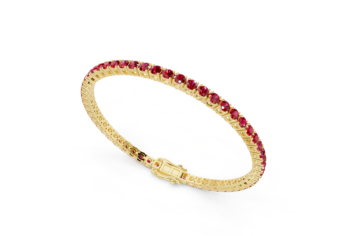 24 Ctw Classic Ruby Gemstone Tennis Bracelet