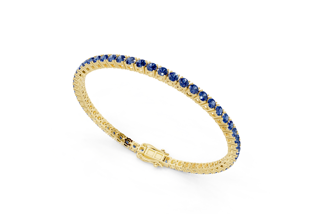 28 Ctw Classic Sapphire Gemstone Tennis Bracelet