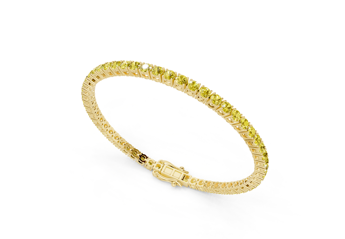 12 Ctw Classic Yellow Diamond Tennis Bracelet