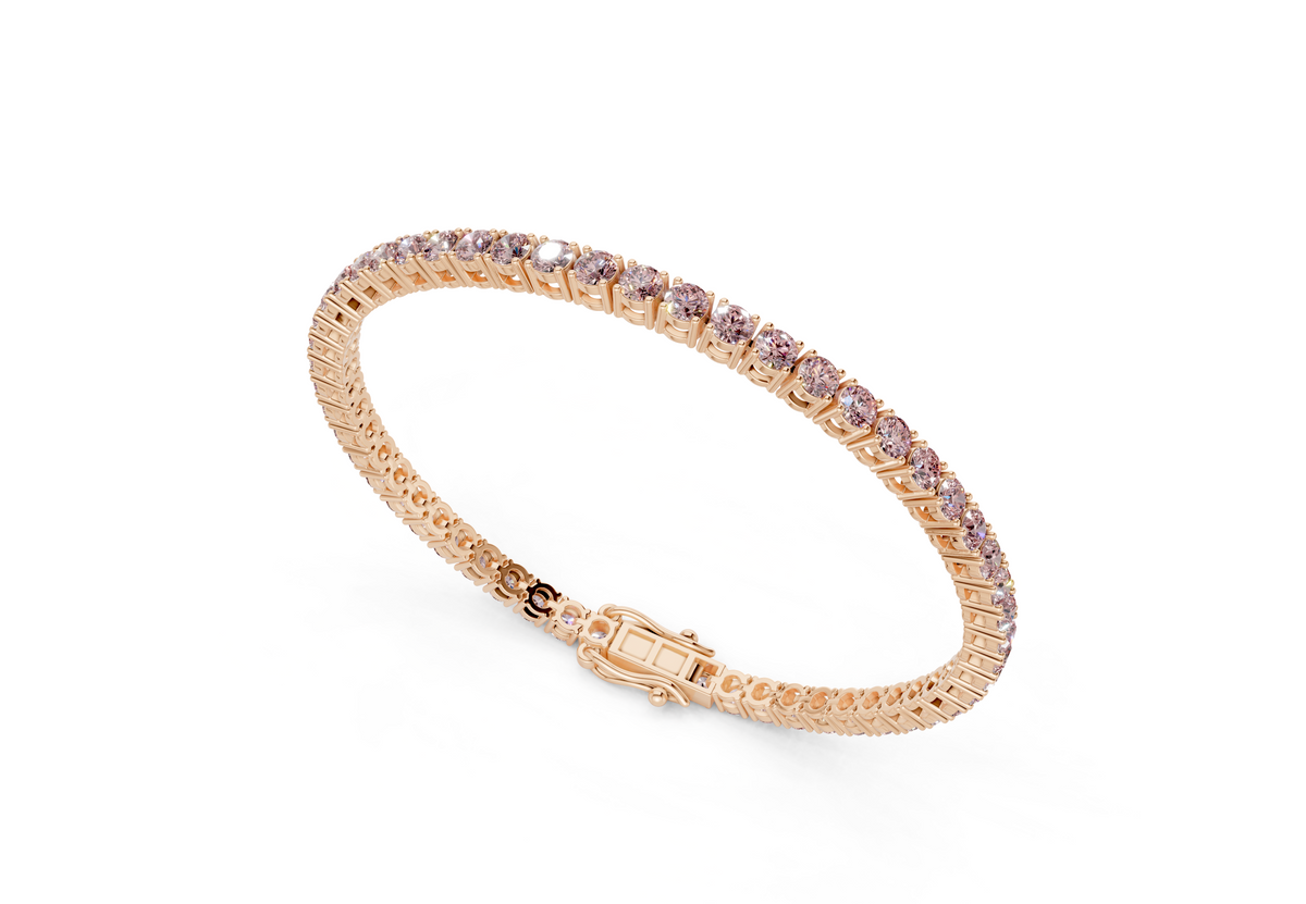 7 Ctw Classic Pink Diamond Tennis Bracelet