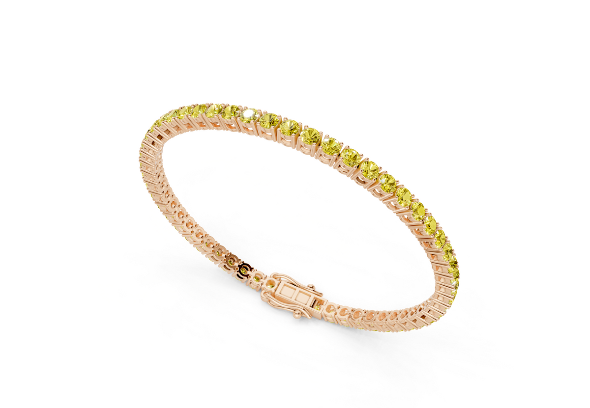 12 Ctw Classic Yellow Diamond Tennis Bracelet