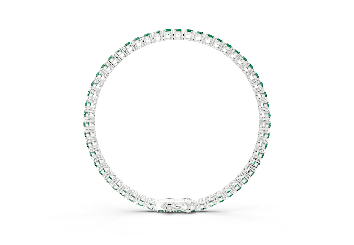 3 Ctw Petite Classic Emerald Gemstone Tennis Bracelet