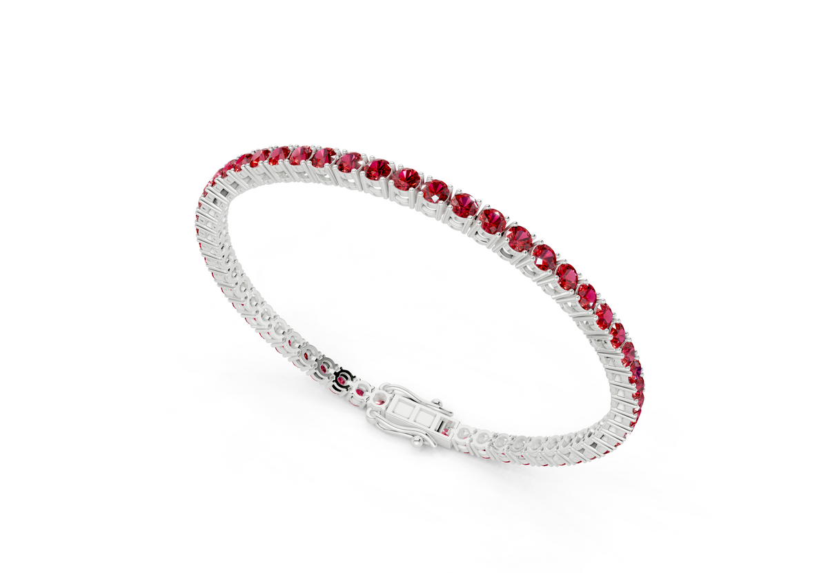 28 Ctw Classic Ruby Gemstone Tennis Bracelet