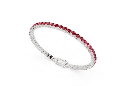 10 Ctw Classic Ruby Gemstone Tennis Bracelet