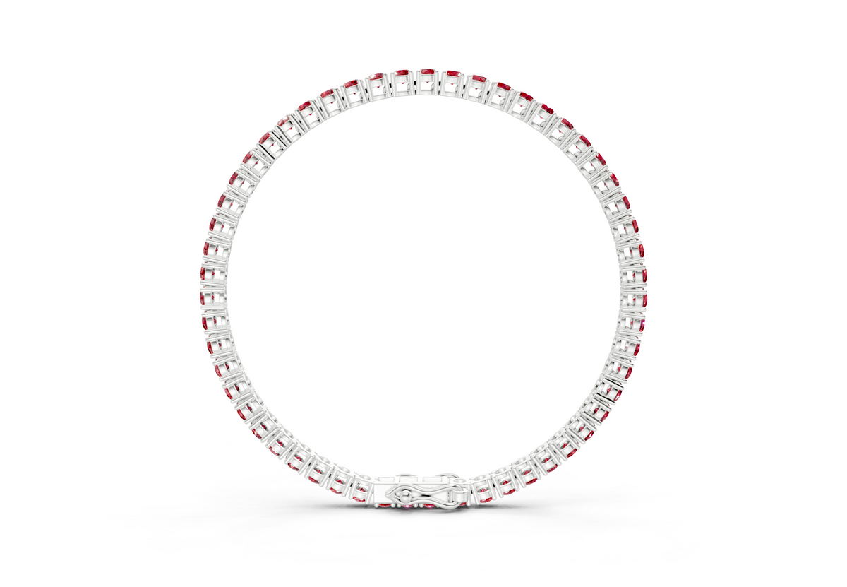 28 Ctw Classic Ruby Gemstone Tennis Bracelet