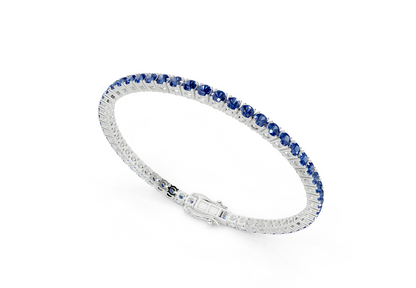 21 Ctw Classic Sapphire Gemstone Tennis Bracelet