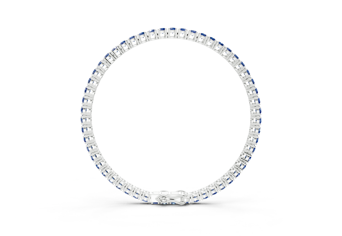 24 Ctw Classic Sapphire Gemstone Tennis Bracelet