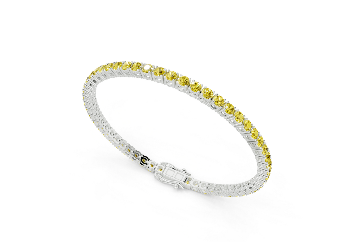 18 Ctw Classic Yellow Diamond Tennis Bracelet
