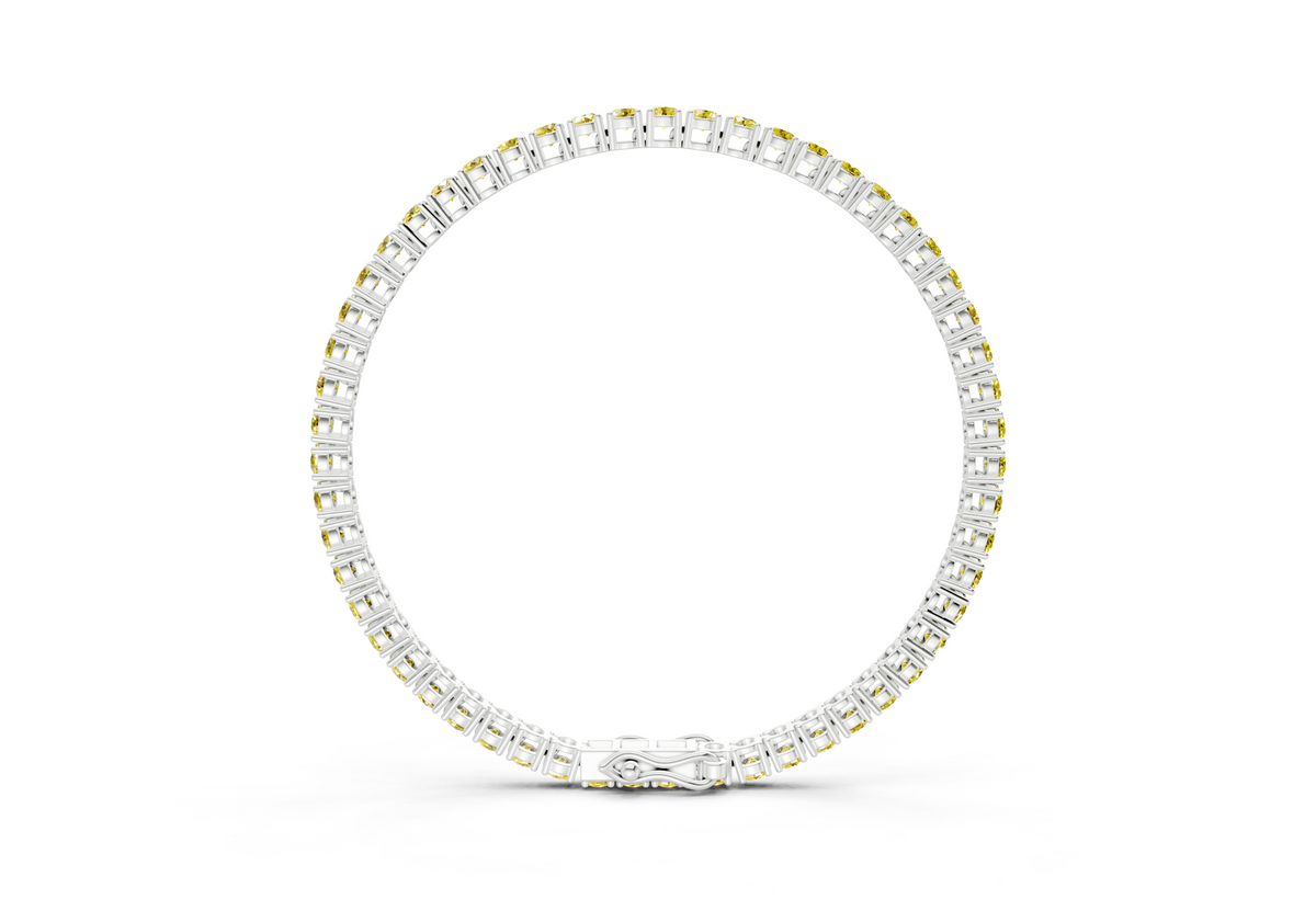 7 Ctw Classic Yellow Diamond Tennis Bracelet