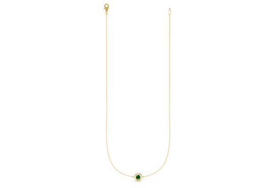 Tranquil Emerald Gemstone Stationed Necklace ½ Carat Total Wt.