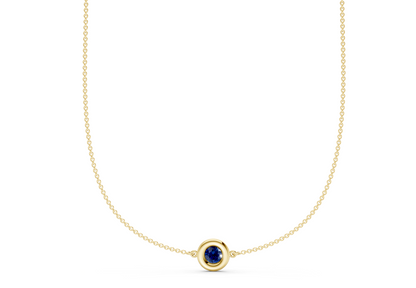 Tranquil Sapphire Gemstone Stationed Necklace ½ Carat Total Wt.
