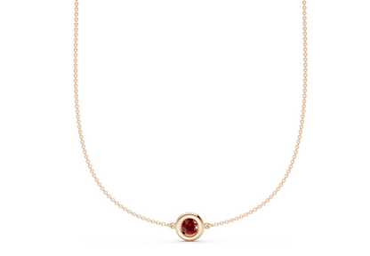 Tranquil Ruby Gemstone Stationed Necklace ½ Carat Total Wt.