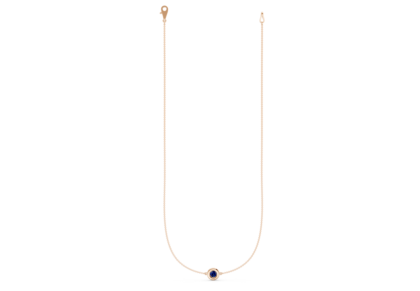 Tranquil Sapphire Gemstone Stationed Necklace ½ Carat Total Wt.