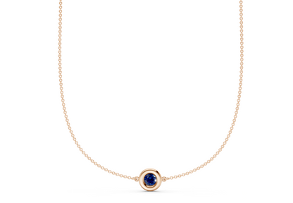 Tranquil Sapphire Gemstone Stationed Necklace ½ Carat Total Wt.