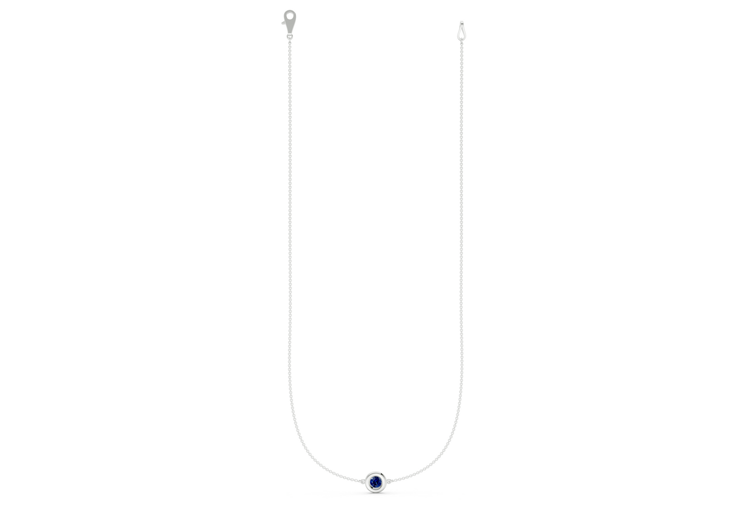 Tranquil Sapphire Gemstone Stationed Necklace ½ Carat Total Wt.