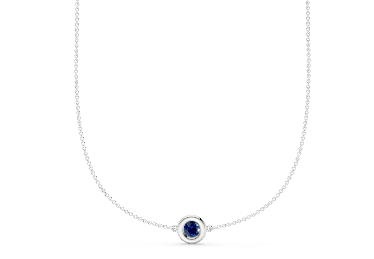 Tranquil Sapphire Gemstone Stationed Necklace ½ Carat Total Wt.