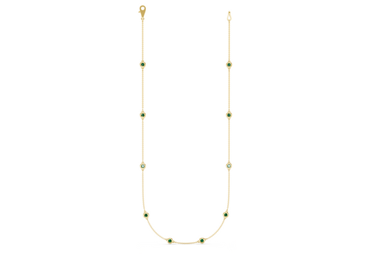 Harmony Emerald Gemstone Stationed Necklace 1½ Carat Total Wt.