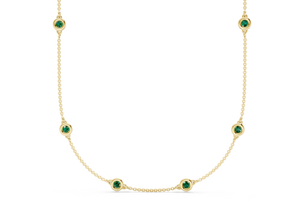 Harmony Emerald Gemstone Stationed Necklace 3½ Carat Total Wt.