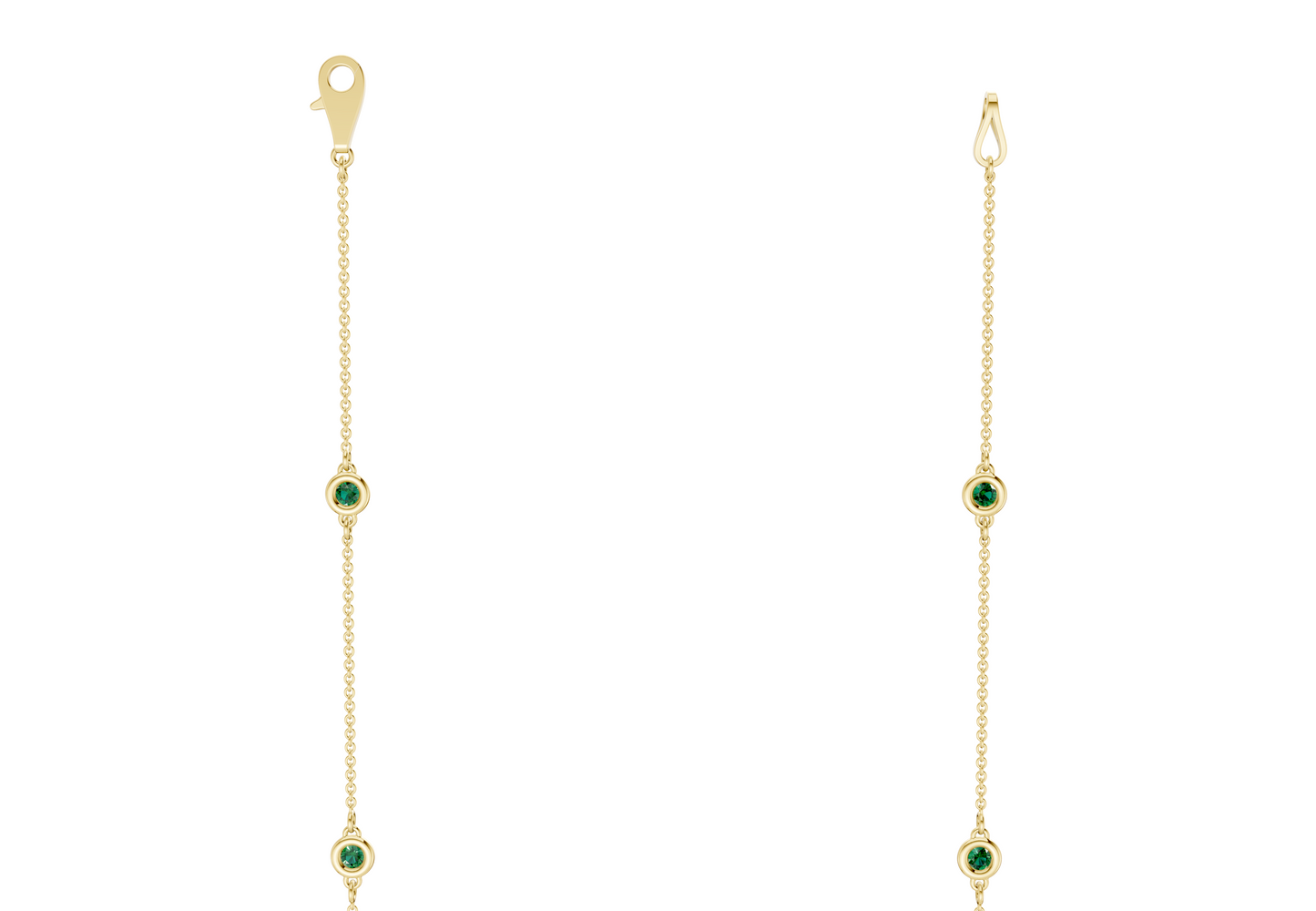 Harmony Emerald Gemstone Stationed Necklace 3½ Carat Total Wt.